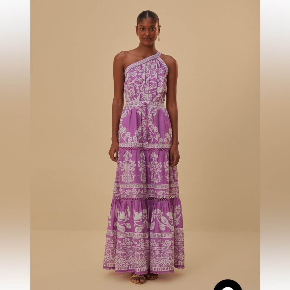 Farm Rio Lilac Sweet Garden Maxi Dress